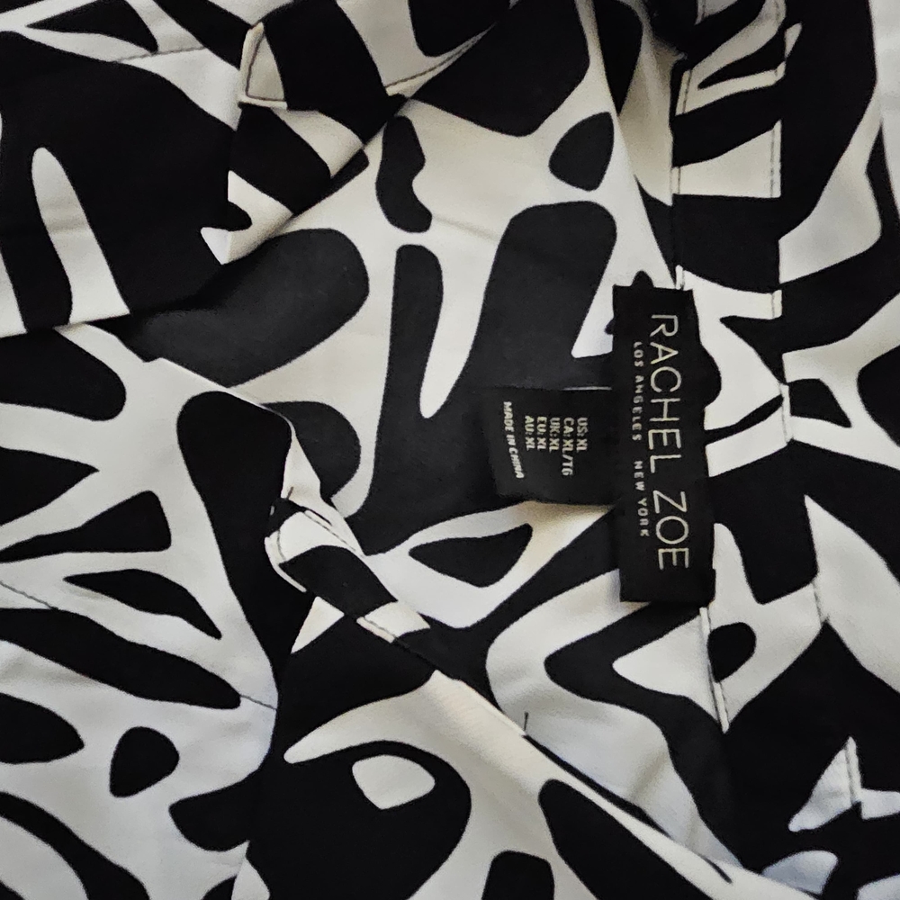 Rachel Zoe Black and White Patterned Blouse